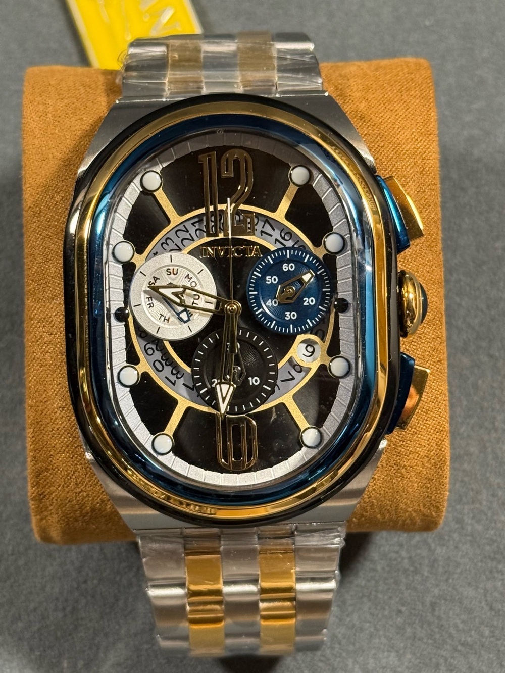 Invicta 45547 Lupah Two-Tone Chronograph Watch in Black & Gold